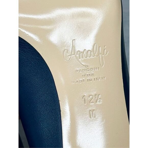 Amalfi Pumps Womens Size 12.5 Blue Pavone Slip On Leather Pointed Toe‎ Heels New - Picture 12 of 13